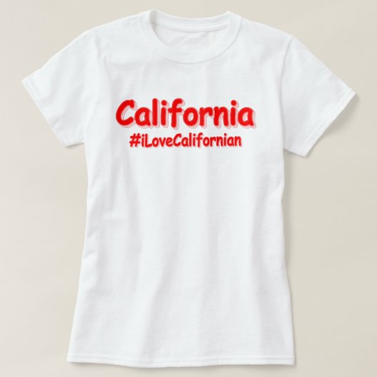'California' Cute Design. Bestel nu T-shirt (Design voorkant)