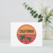 California Cute Design Gift Ideeën Sunset Palms Briefkaart (Staand voorkant)