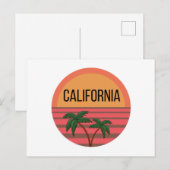 California Cute Design Gift Ideeën Sunset Palms Briefkaart (Voorkant / Achterkant)