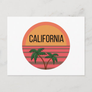 California Cute Design Gift Ideeën Sunset Palms Briefkaart