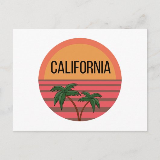 California Cute Design Gift Ideeën Sunset Palms Briefkaart (Voorkant)