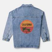 California Cute Design Gift Ideeën Sunset Palms Denim Jacket (Achterkant)