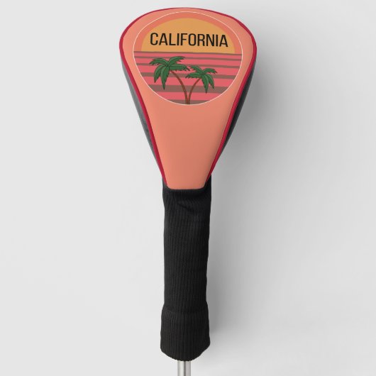 California Cute Design Gift Ideeën Sunset Palms Golfheadcover (Voorkant)