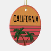 California Cute Design Gift Ideeën Sunset Palms Keramisch Ornament (Rechts)