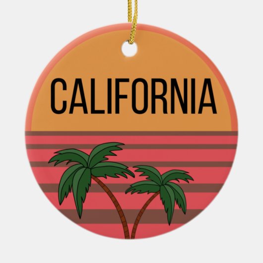 California Cute Design Gift Ideeën Sunset Palms Keramisch Ornament (Voorkant)