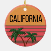 California Cute Design Gift Ideeën Sunset Palms Keramisch Ornament (Achterkant)