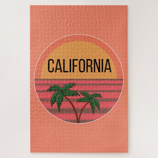 California Cute Design Gift Ideeën Sunset Palms Legpuzzel (Verticaal)