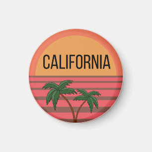 California Cute Design Gift Ideeën Sunset Palms Magneet