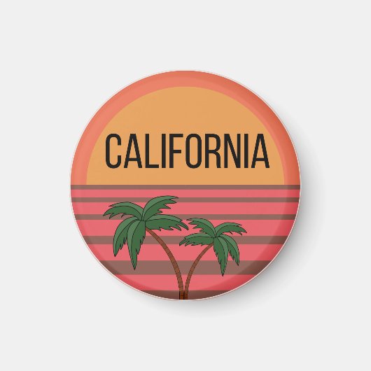 California Cute Design Gift Ideeën Sunset Palms Magneet (Voorkant)