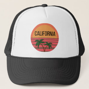 California Cute Design Ideeën Pattern Sunset Palms Trucker Pet