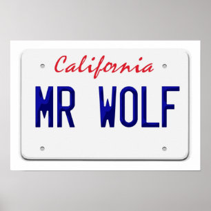 California de heer Wolf License bord Poster