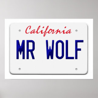 California de heer Wolf License bord Poster