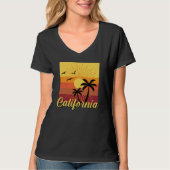 California Design - T-shirt met V-hals voor dames (Voorkant)