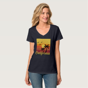 California Design - T-shirt met V-hals voor dames