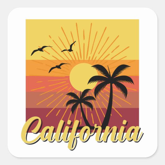 California Design - Vierkante Stickers (Voorkant)