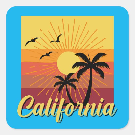 California Design - Vierkante Stickers (Voorkant)