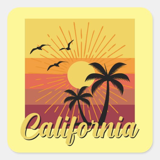 California Design - Vierkante Stickers (Voorkant)
