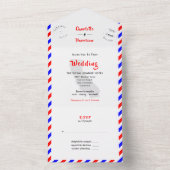 California Destination Wedding Airmail All In One Uitnodiging (Binnen)