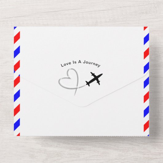 California Destination Wedding Airmail All In One Uitnodiging (Achterkant)