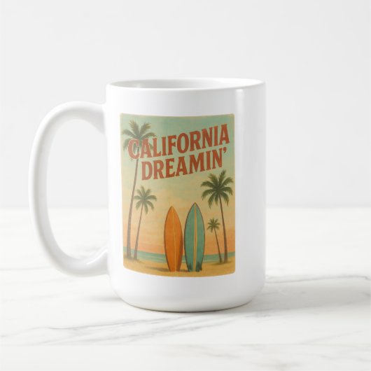California Dreamin’ Retro 1970s Travel Design Koffiemok (Links)