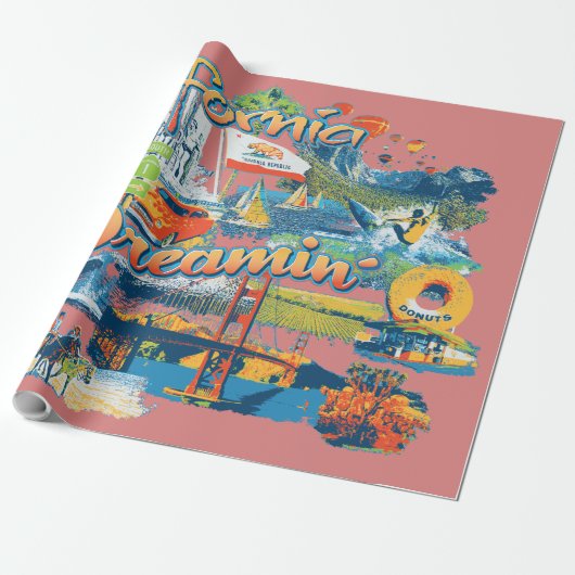 California Dreaming Gift Cadeaupapier (Uitgerold)