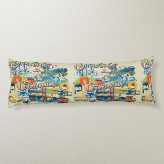 California Dreaming Home Decor Lichaamskussen (Achterkant)
