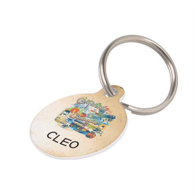 California Dreaming Huisdierpenning (Zijkant)