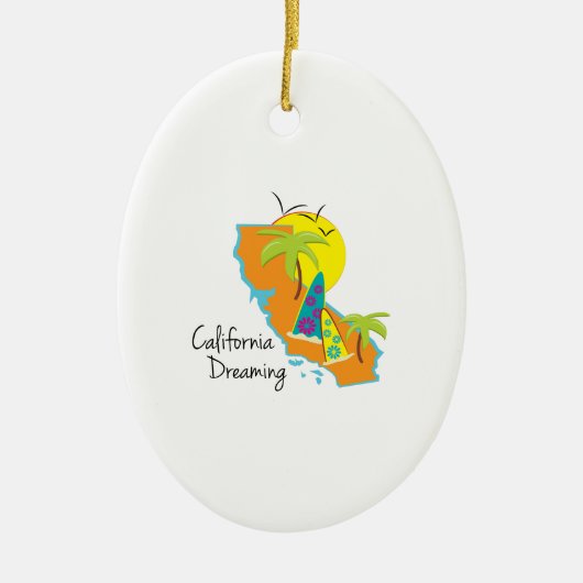 California Dreaming Keramisch Ornament (Voorkant)
