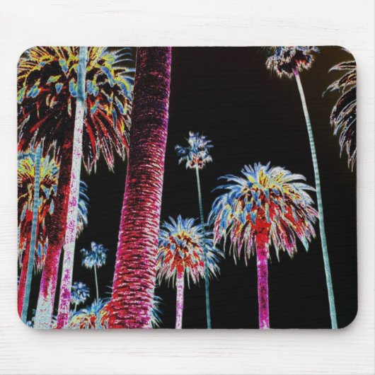 California Dreaming Neon Palm Tree Muismat Art (Voorkant)