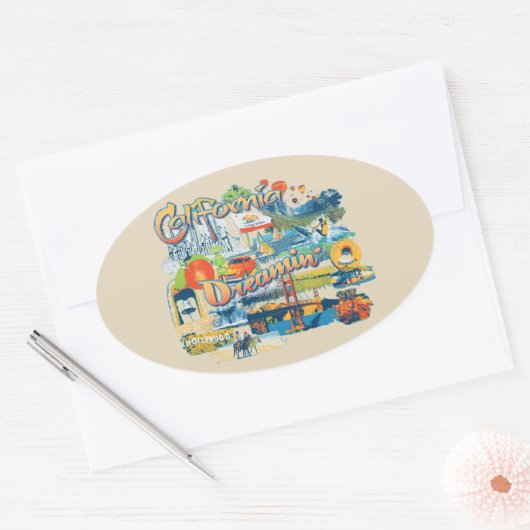 California Dreaming Ovale Sticker (Envelop)