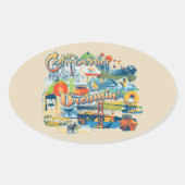 California Dreaming Ovale Sticker (Voorkant)