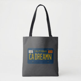 California Dreaming Retro 1969 License Plate Beach Tote Bag