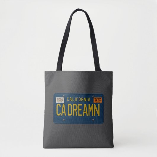 California Dreaming Retro 1969 License Plate Beach Tote Bag (Voorkant)