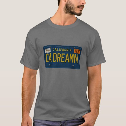 California Dreaming - Retro 1969 License Plate T-shirt (Voorkant)