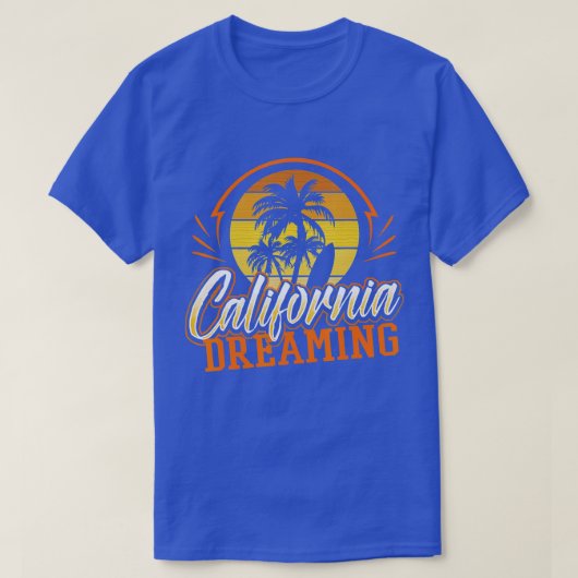 California Dreaming  Retro 70s Skyline Sur T-shirt (Design voorkant)
