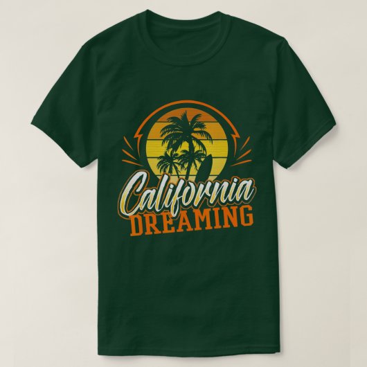 California Dreaming  Retro 70s Skyline Sur T-shirt (Design voorkant)