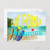California Dreaming Sunny Zee Sand Surfing Scene Briefkaart (Voorkant / Achterkant)