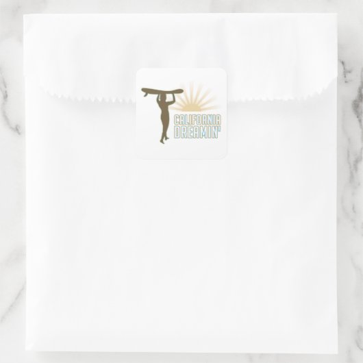 California Dreaming Vierkante Sticker (Tas)
