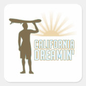 California Dreaming Vierkante Sticker (Voorkant)