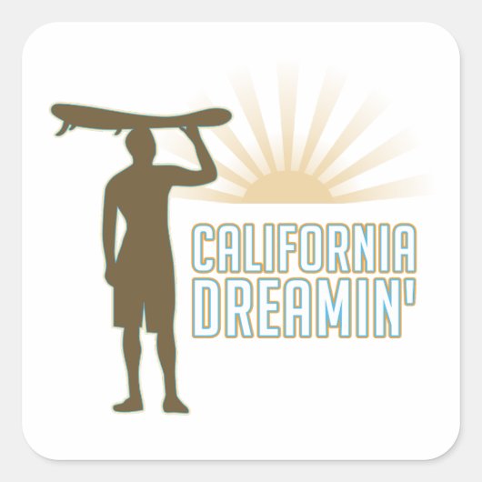California Dreaming Vierkante Sticker (Voorkant)