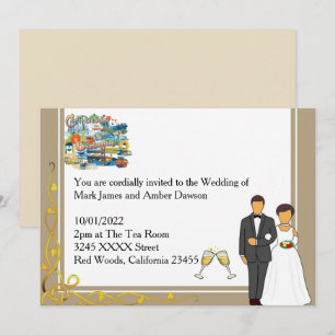 California Dreaming Wedding Invitation Kaart