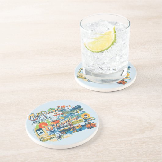 California Dreaming Zandsteen Onderzetter (Zijkant)