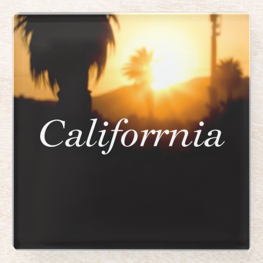 California Dromen Glazen Onderzetter (Voorkant)