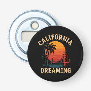 California dromen Golden Gate Bridge Zonsondergang Button Flesopener