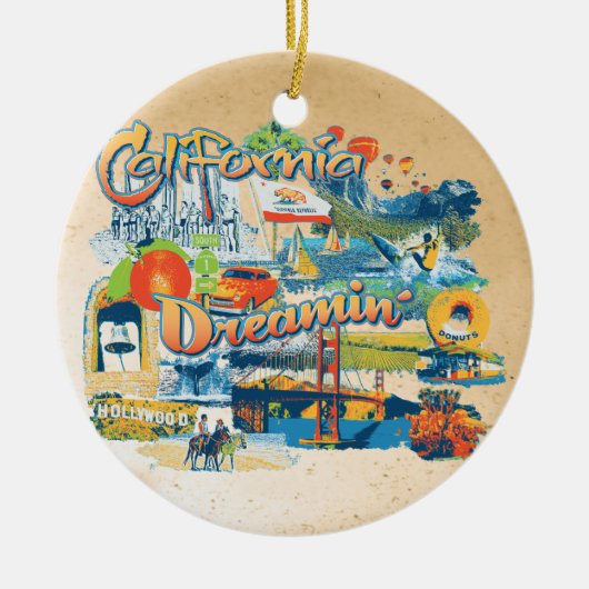 California Dromen Keramisch Ornament (Voorkant)