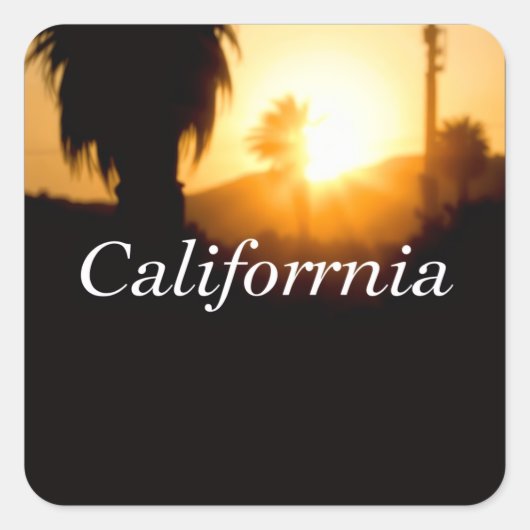California Droom Vierkante Sticker (Voorkant)
