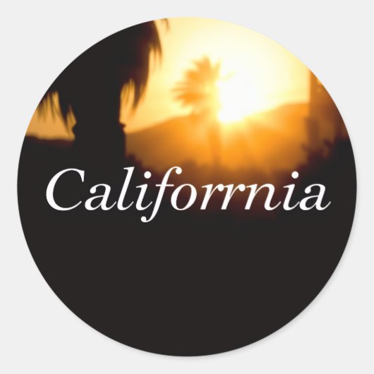California Droomster Ronde Sticker (Voorkant)
