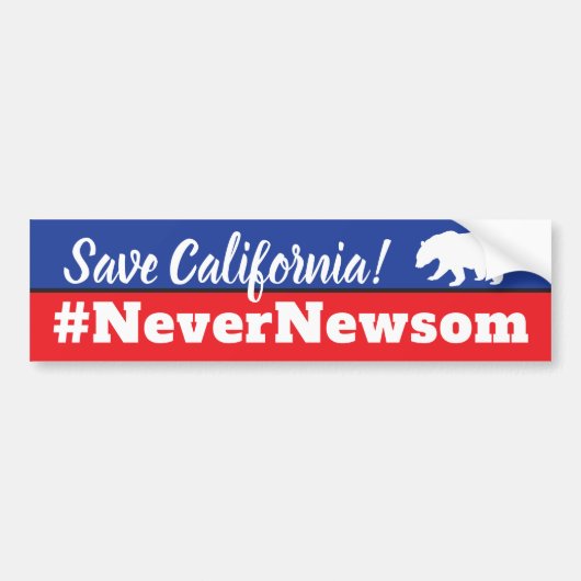 California Election Nooit Newsom Gouverneur Bumpersticker (Voorkant)