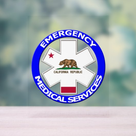 California EMS Star of Life Acryl Bord (Neutraal)