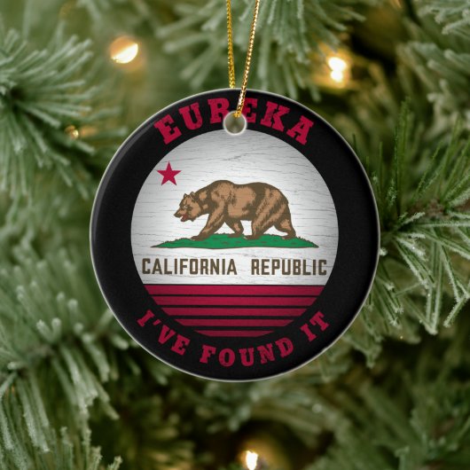 CALIFORNIA EUREKA STATE FLAG KERAMISCH ORNAMENT (Boom)